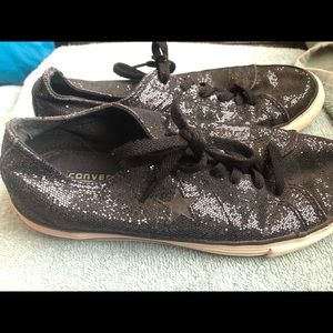 Converse One Star W 8M sparkly black EUC!